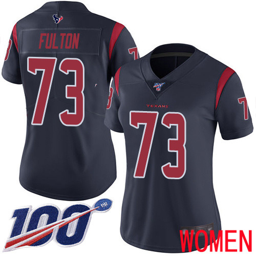 Houston Texans Limited Navy Blue Women Zach Fulton Jersey NFL Football #73 100th Season Rush Vapor Untouchable